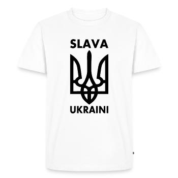 Ukraine - T-shirt Premium bio Homme - blanc - Devant - Nico (187cm)