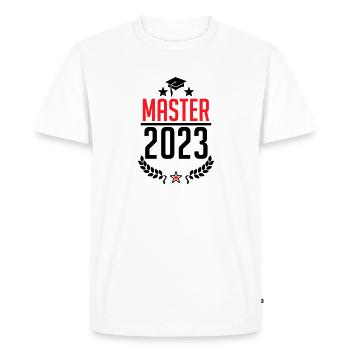 Graduation 2023 - Master 2023 Studies Student Uni - Men's Premium Organic T-Shirt - white - Front - Nico (187cm)