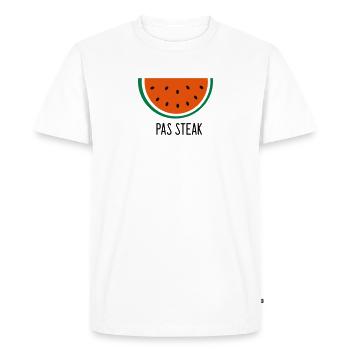 Pas steak - T-shirt Premium bio Homme - blanc - Devant - Nico (187cm)