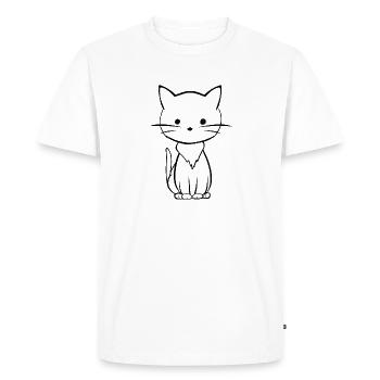 Petit chat mignon Symbole animal Dessin animé - T-shirt Premium bio Homme - blanc - Devant - Nico (187cm)