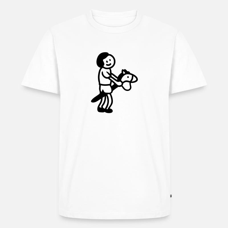 Kind Steckenpferd - Line - Männer Premium Bio T-Shirt - Weiß