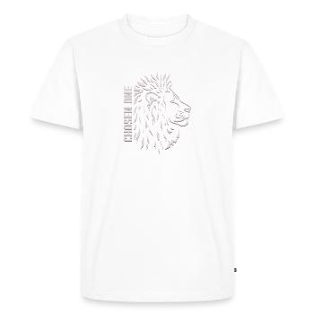 Chosen One – Stylized Lion Head - Men's Premium Organic T-Shirt - white - Front - Nico (187cm)