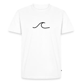 Black minimalistic ocean wave ocean wave - Men's Premium Organic T-Shirt - white - Front - Nico (187cm)