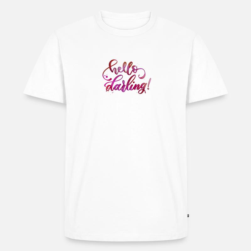 Hello Darling - Männer Premium Bio T-Shirt - Weiß