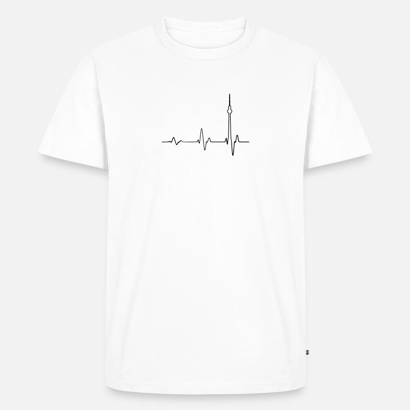 Fernsehturm Berlin Puls - Männer Premium Bio T-Shirt - Weiß