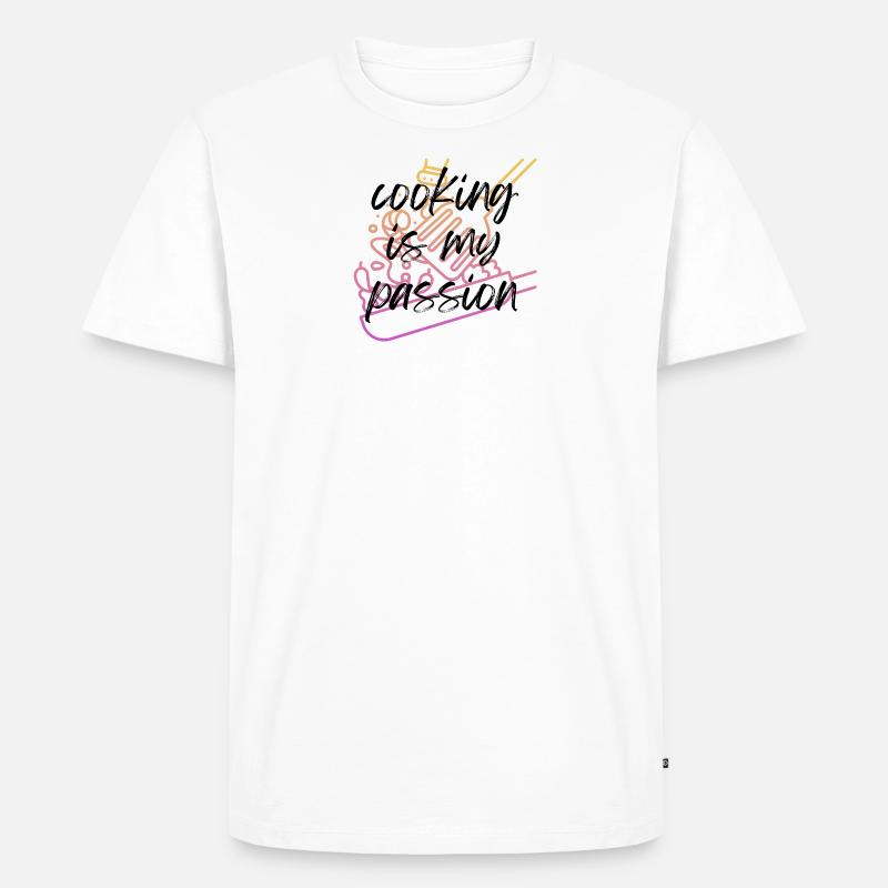 Kochen ist meine Leidenschaft! - Männer Premium Bio T-Shirt - Weiß
