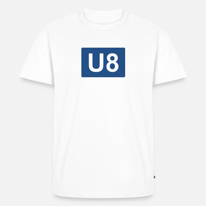 Berlin U-Bahn U8 - Männer Premium Bio T-Shirt - Weiß