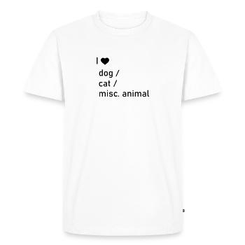 L’amour des animaux - T-shirt Premium bio Homme - blanc - Devant - Nico (187cm)