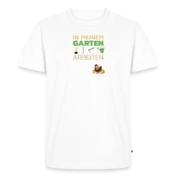 J'aime seulement travailler dans mon jardin et avec le mien - T-shirt Premium bio Homme - blanc - Devant - Nico (187cm)