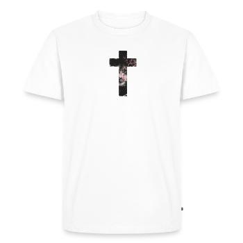 Croix lion - T-shirt Premium bio Homme - blanc - Devant - Nico (187cm)