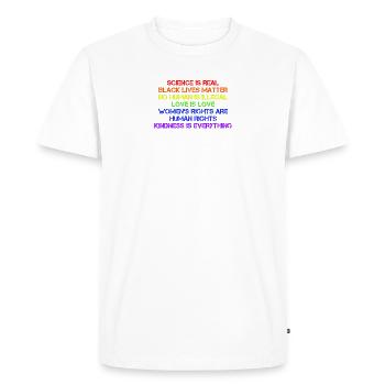 La science est réelle - LGBT - T-shirt Premium bio Homme - blanc - Devant - Nico (187cm)