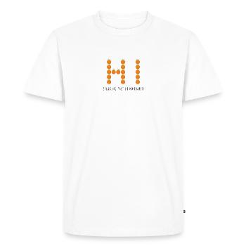 Salut en mandarin - T-shirt Premium bio Homme - blanc - Devant - Nico (187cm)