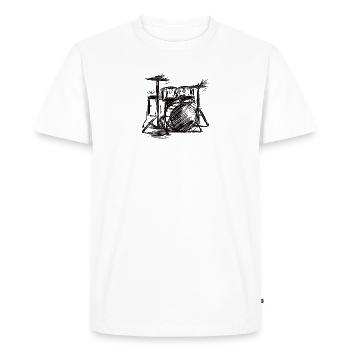 Croquis Musical Battery - T-shirt Premium bio Homme - blanc - Devant - Nico (187cm)