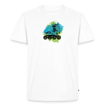 patins à roues alignées patin à roues alignées - T-shirt Premium bio Homme - blanc - Devant - Nico (187cm)