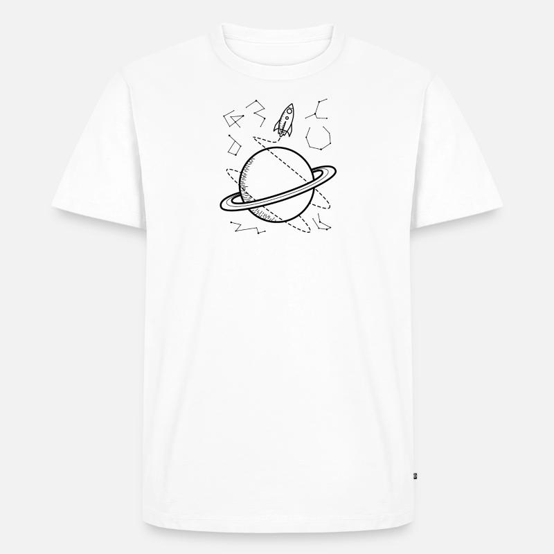 Saturne - Perdu dans l'espace - T-shirt Premium bio Homme - blanc