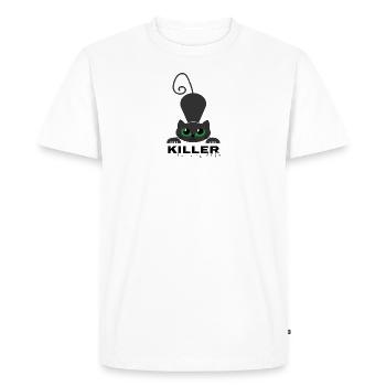 tueur chat - T-shirt Premium bio Homme - blanc - Devant - Nico (187cm)