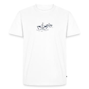 Bateaux en papier origami bateau artisanat plier - T-shirt Premium bio Homme - blanc - Devant - Nico (187cm)