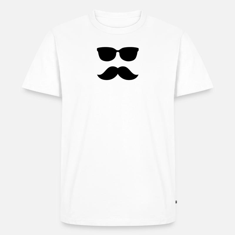 Coole Schnurrbart Gläser - Männer Premium Bio T-Shirt - Weiß