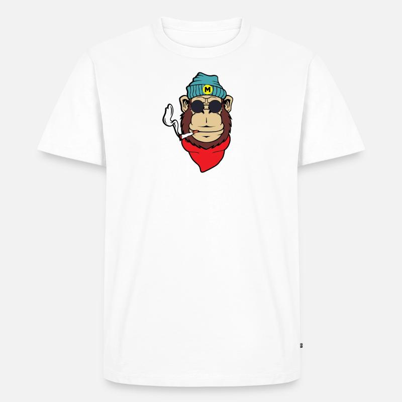 Monkey - Männer Premium Bio T-Shirt - Weiß