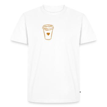 COFFEE TEACH REPEAT - Men's Premium Organic T-Shirt - white - Front - Nico (187cm)