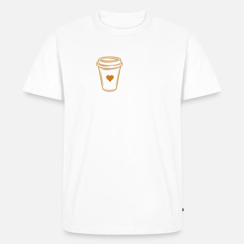 COFFEE TEACH REPEAT - Männer Premium Bio T-Shirt - Weiß