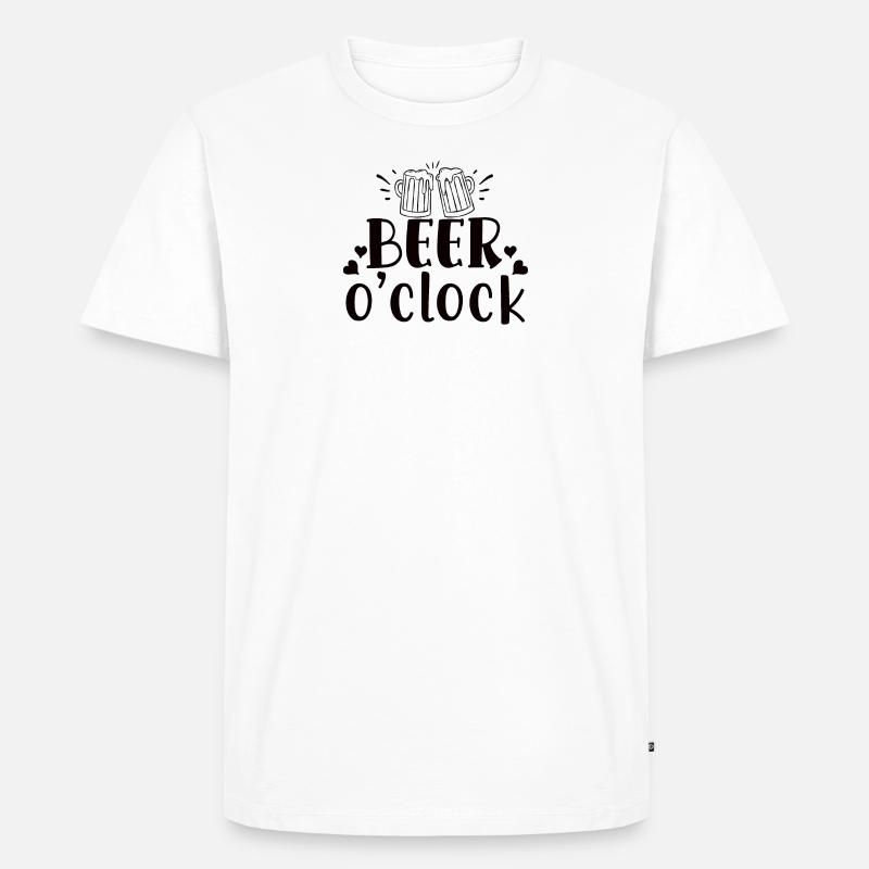 Beer o'clock - Männer Premium Bio T-Shirt - Weiß