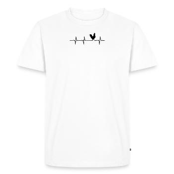 Poulet battement de coeur coq pouls paysan cadeau - T-shirt Premium bio Homme - blanc - Devant - Nico (187cm)