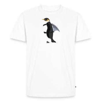 Pingouin drôle à la nageoire de requin - T-shirt Premium bio Homme - blanc - Devant - Nico (187cm)