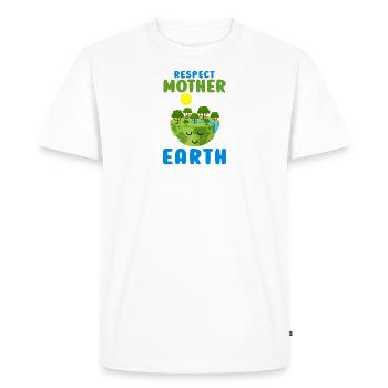 RESPECT MOTHER EARTH - Men's Premium Organic T-Shirt - white - Front - Nico (187cm)