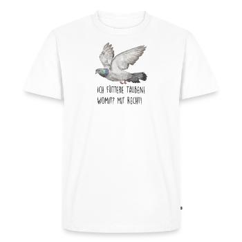 Wester Stadttaube - Männer Premium Bio T-Shirt - Weiß - Vorne - Nico (187cm)