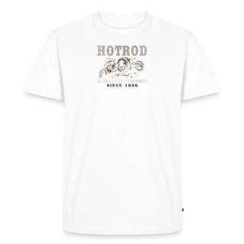 Vintage Hot Rod Old School Vintage - Men's Premium Organic T-Shirt - white - Front - Nico (187cm)