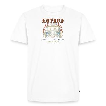 Vintage Hot Rod Old School Vintage - Men's Premium Organic T-Shirt - white - Front - Nico (187cm)