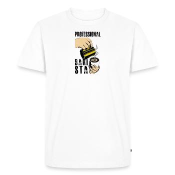 PROFESSIONAL BARISTA - Men's Premium Organic T-Shirt - white - Front - Nico (187cm)