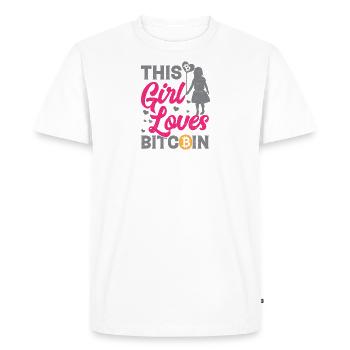 This Girl Loves Bitcoin - T-shirt Premium bio Homme - blanc - Devant - Nico (187cm)