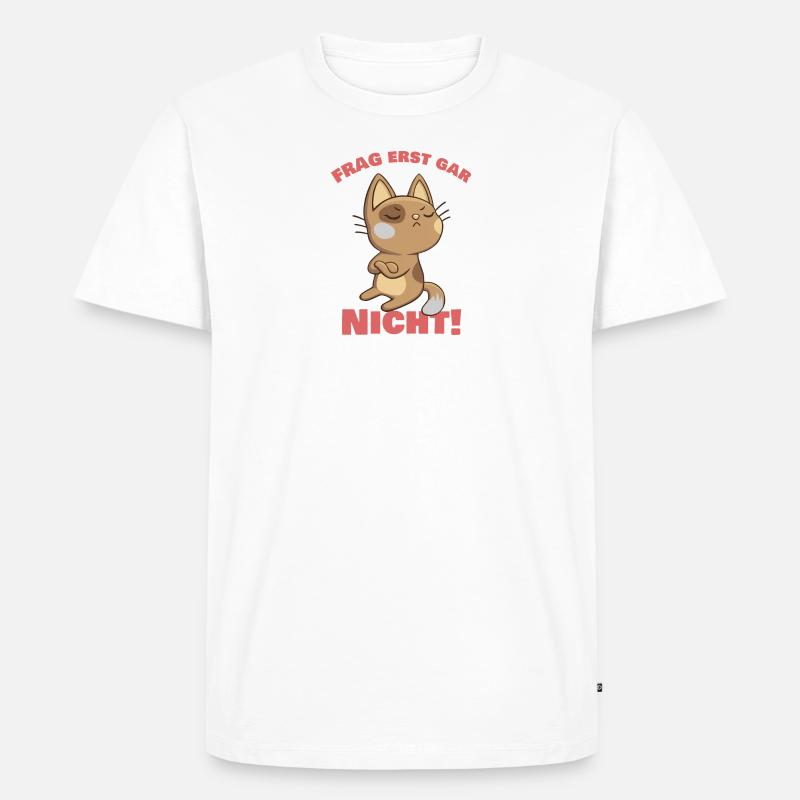 Süße Katze witziger Spruch Geschenk - Männer Premium Bio T-Shirt - Weiß