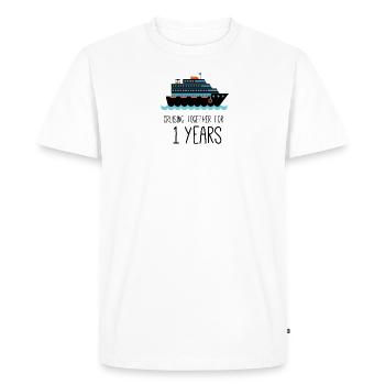 Croisière ensemble pour 1 an anniversaire de mariage - T-shirt Premium bio Homme - blanc - Devant - Nico (187cm)