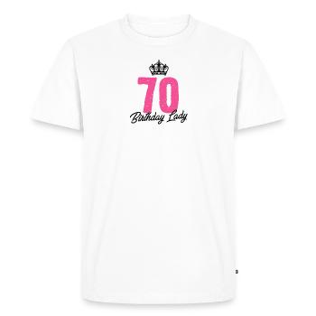 70 Years Old Birthday Lady - Men's Premium Organic T-Shirt - white - Front - Nico (187cm)