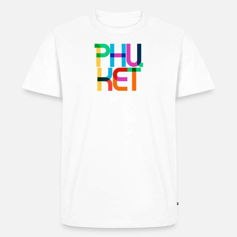 Phuket Thailand Pop Art Briefe - Männer Premium Bio T-Shirt - Weiß