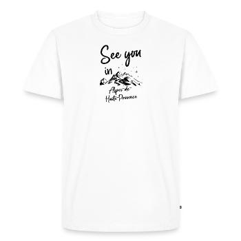 Alpes-de-Haute-Provence France Ski - T-shirt Premium bio Homme - blanc - Devant - Nico (187cm)