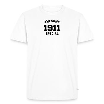 Drôle d’anniversaire Génial Spécial 1911 - T-shirt Premium bio Homme - blanc - Devant - Nico (187cm)