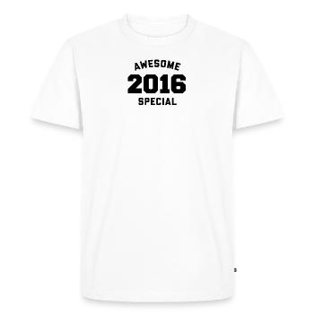 Drôle d’anniversaire Génial Spécial 2016 - T-shirt Premium bio Homme - blanc - Devant - Nico (187cm)