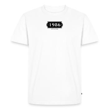 Funny Birthday Limited Numéro 1986 - T-shirt Premium bio Homme - blanc - Devant - Nico (187cm)