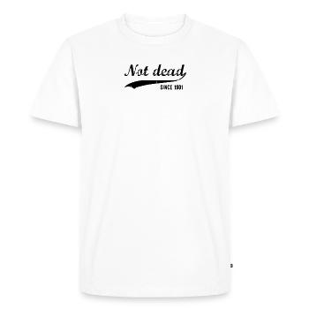 Drôle d’anniversaire pas mort depuis 1901 - T-shirt Premium bio Homme - blanc - Devant - Nico (187cm)