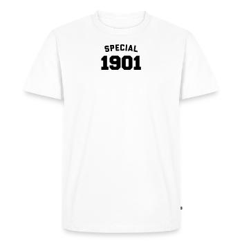 Drôle d’anniversaire Spécial 1901 - T-shirt Premium bio Homme - blanc - Devant - Nico (187cm)