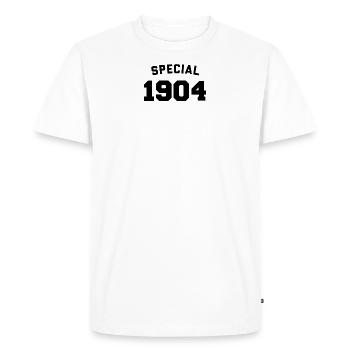 Funny Birthday Special 1904 - Men's Premium Organic T-Shirt - white - Front - Nico (187cm)