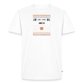 Scary and Spooky Janitor - Men's Premium Organic T-Shirt - white - Front - Nico (187cm)