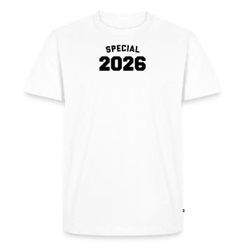 Funny Birthday Special 2026 - Men's Premium Organic T-Shirt - white - Front - Nico (187cm)
