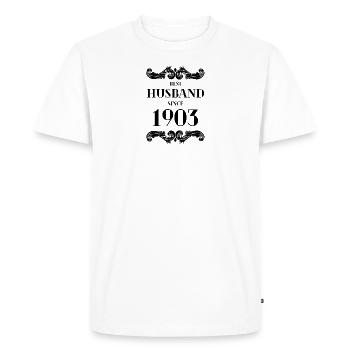 Best Husband Since 1903 Wedding Anniversary - Men's Premium Organic T-Shirt - white - Front - Nico (187cm)