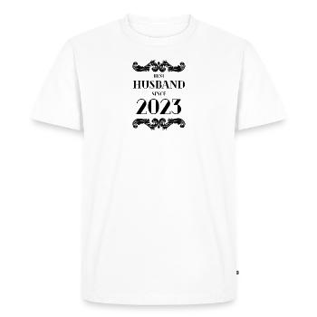 Best Husband Since 2023 Wedding Anniversary - Men's Premium Organic T-Shirt - white - Front - Nico (187cm)