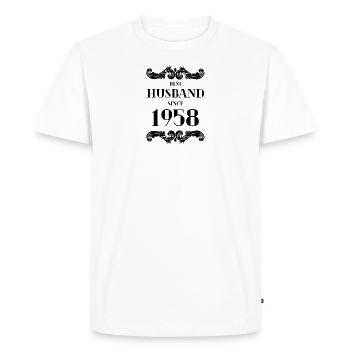 Meilleur mari depuis l’anniversaire de mariage de 1958 - T-shirt Premium bio Homme - blanc - Devant - Nico (187cm)